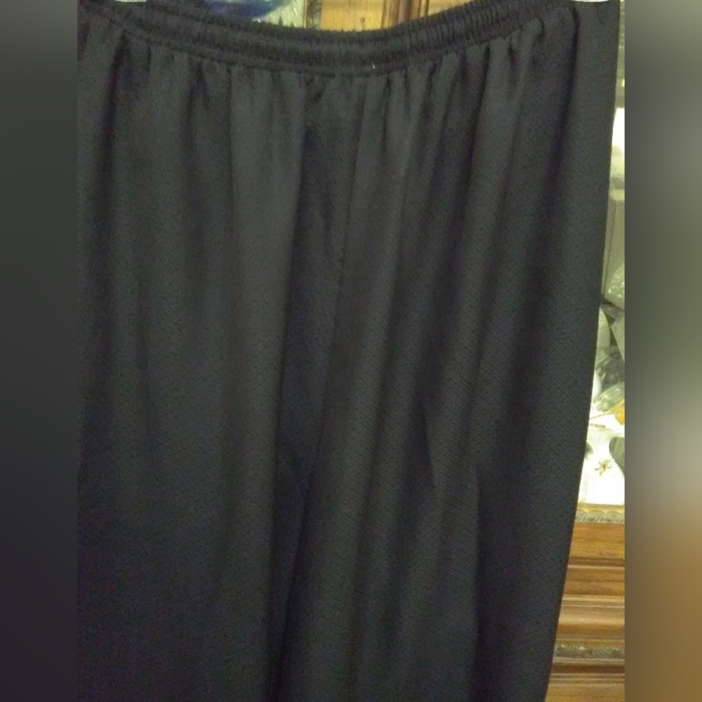 BNWT BLACK FREE PEOPLE PANTS SZ.LG SLITS UP BOTH SIDES WIDE LEG TASSEL DRAWSTRIN - Picture 9 of 10